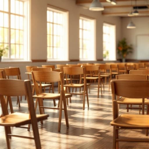 Chairs arranged in a community meeting hall, representing quorum and participation